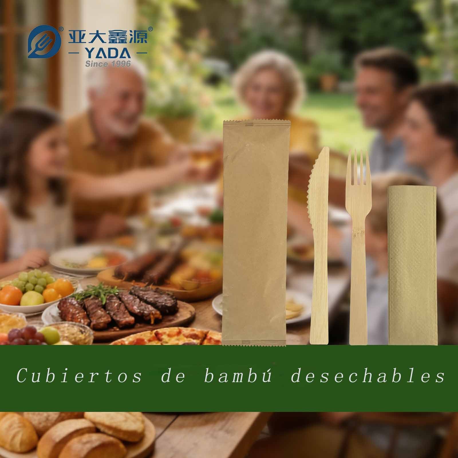 Cubiertos de bambú desechables