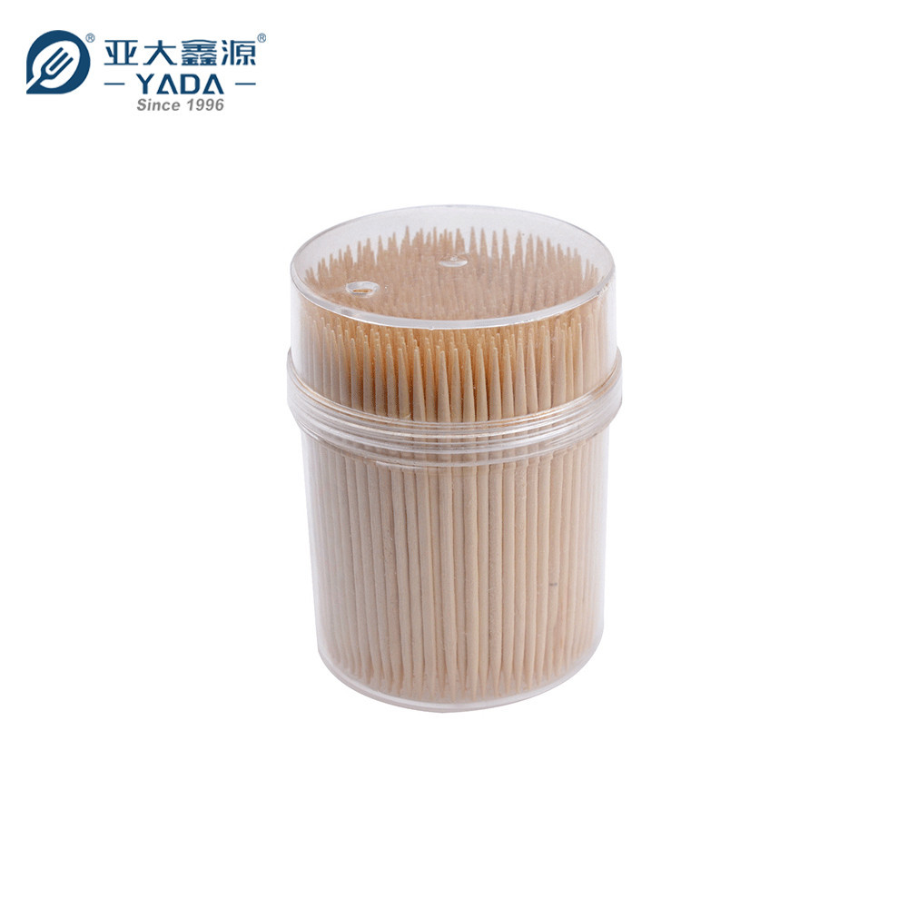 double pointed toothpicks in plastic container with 12 tubes shrink wrap packaging
