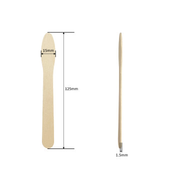 Wholesale 125mm Disposable Wooden Ice Cream Spoon in Bulk