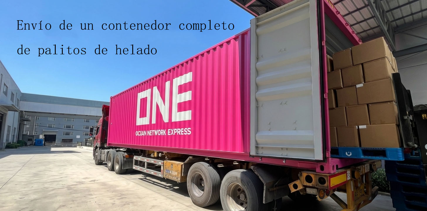 Éxito en el embarque: Contenedor con palitos y cucharas de helado personalizados rumbo a España