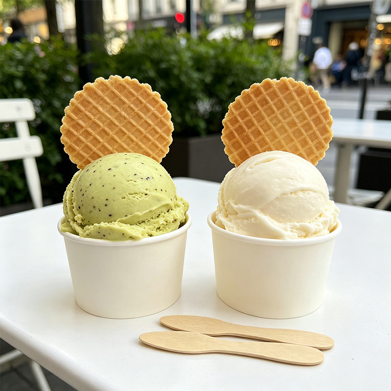 Cuchara para helado tipo pala de 90 mm para degustación