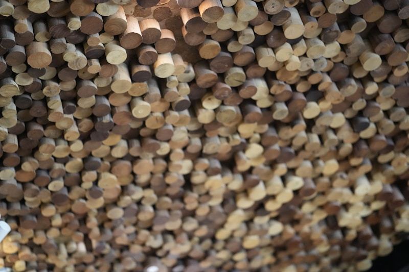Birch wood popsicle sticks closeup