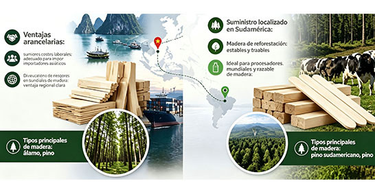 Madera de pino de Vietnam y Brasil para Sudamerica