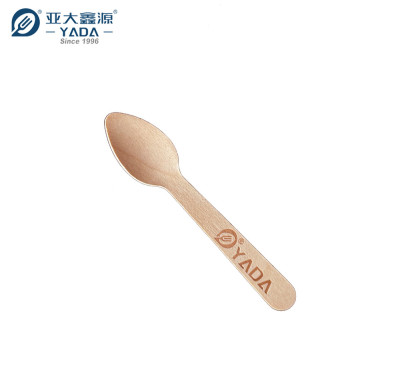 110mm Individually Wrapped Disposable Wooden Spoons Wholesale | Hygienic Birch Wood Cutlery | YADA