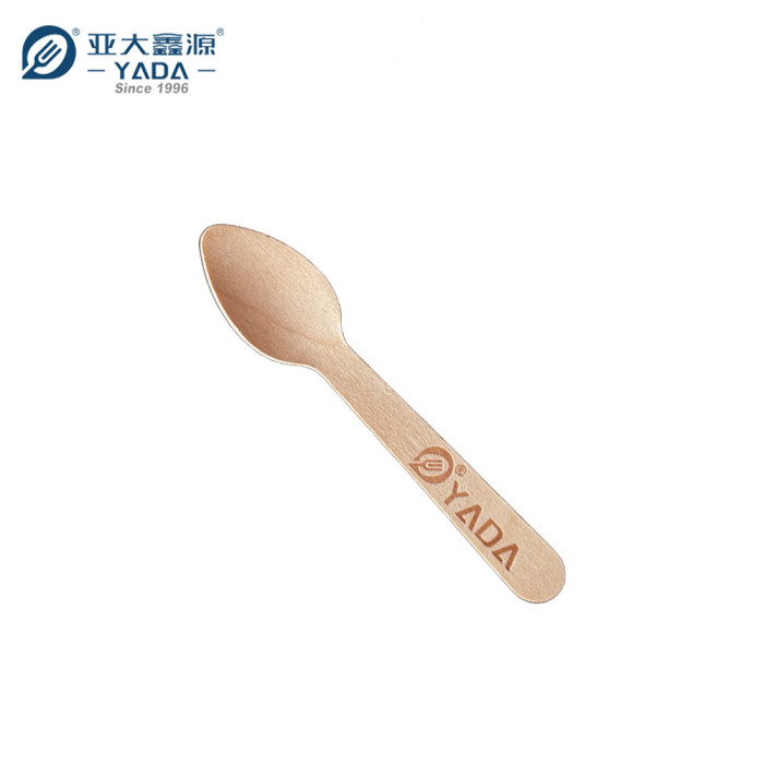 110mm Individually Wrapped Disposable Wooden Spoons Wholesale | Hygienic Birch Wood Cutlery | YADA