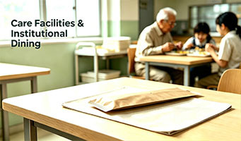 Care facility and institutional dining with wrapped cutlery