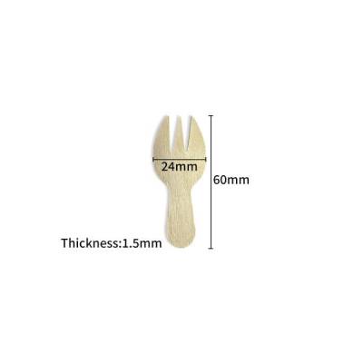Cuchara-tenedor de madera mini de 60 mm al por mayor | Spork biodegradable para degustar postres | YADA