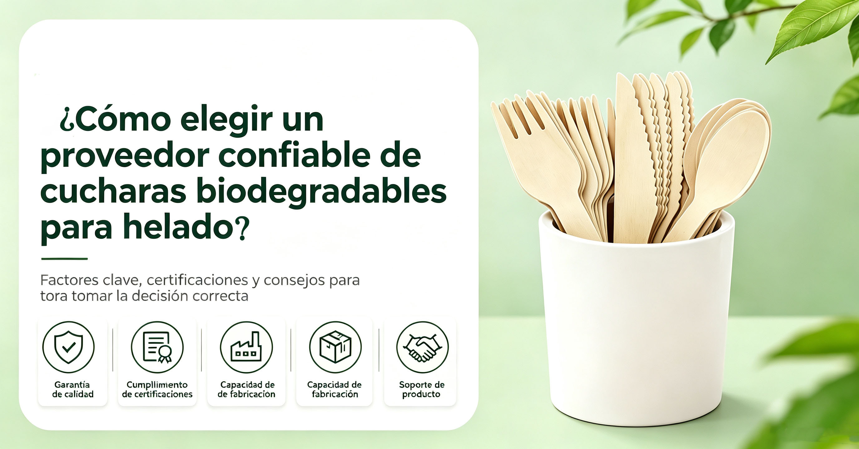 ¿Cómo elegir un proveedor confiable de cucharas de helado biodegradables?