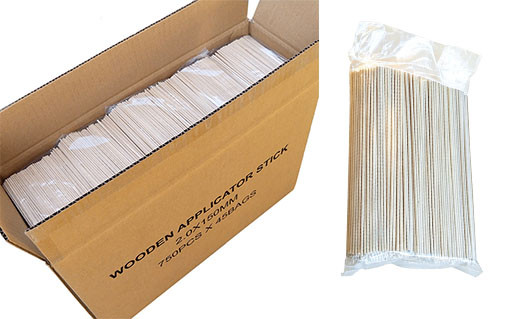 Wooden applicator sticks without cotton tips packaging