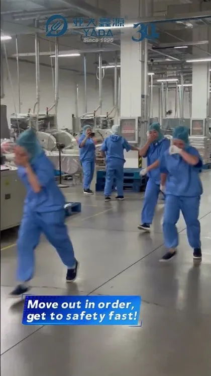 Frame from the YADA fire drill video
