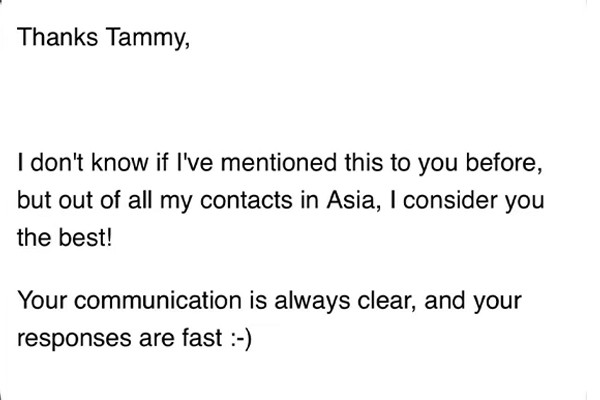 Tammy 客户好评截图 1