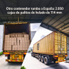 Otro contenedor rumbo a España: 2.050 cajas de palitos de helado de 114 mm