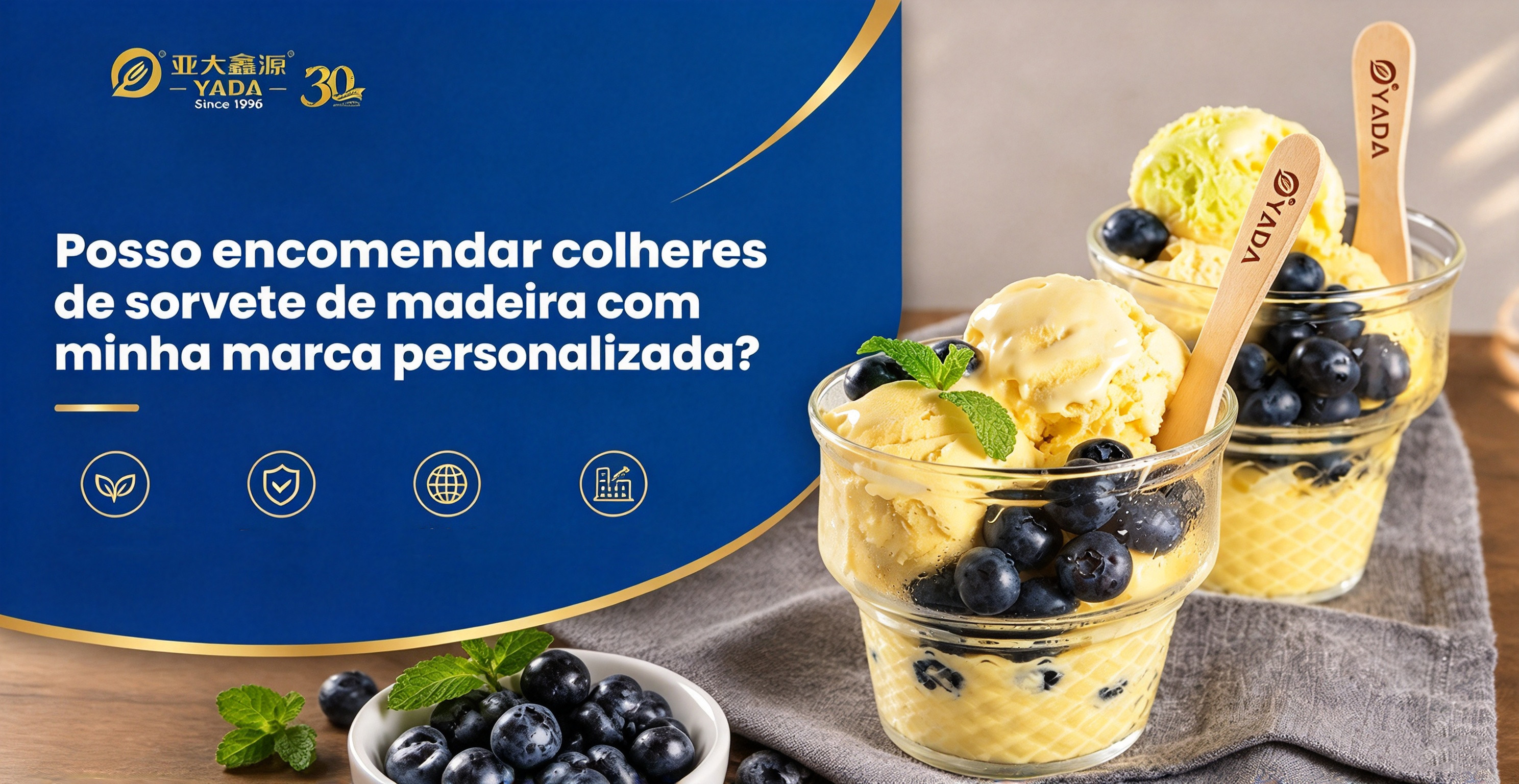 Posso encomendar colheres de sorvete de madeira com minha marca personalizada?