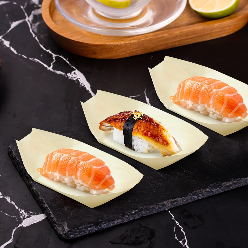 disposable wooden sushi boats