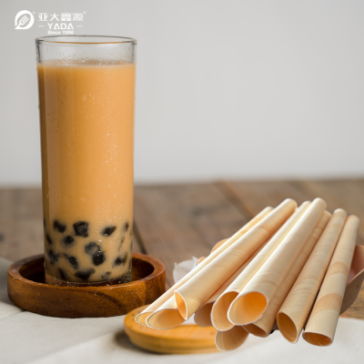 Pajitas de madera de pino Boba de 12 x 200 mm al por mayor | Pajitas desechables de té con leche perlado | Pajita de madera para té de burbujas