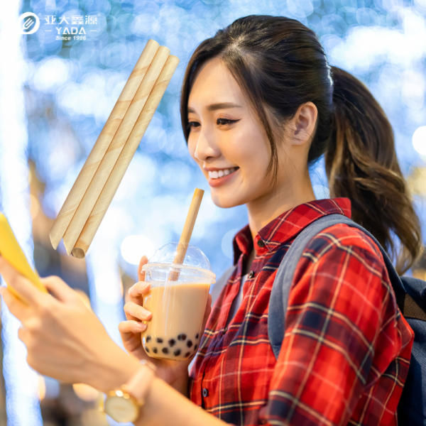 12×200mm Pinewood Boba Straws Wholesale | Disposable Pearl Milk Tea Straws | Wooden Bubble Tea Straw