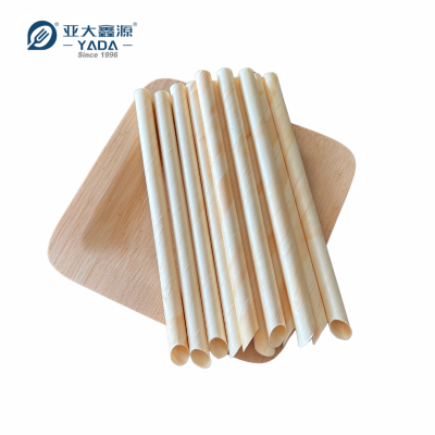 12×200mm Pinewood Boba Straws Wholesale | Disposable Pearl Milk Tea Straws | Wooden Bubble Tea Straw