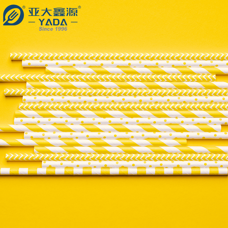 散装一次性黄白色纸吸管