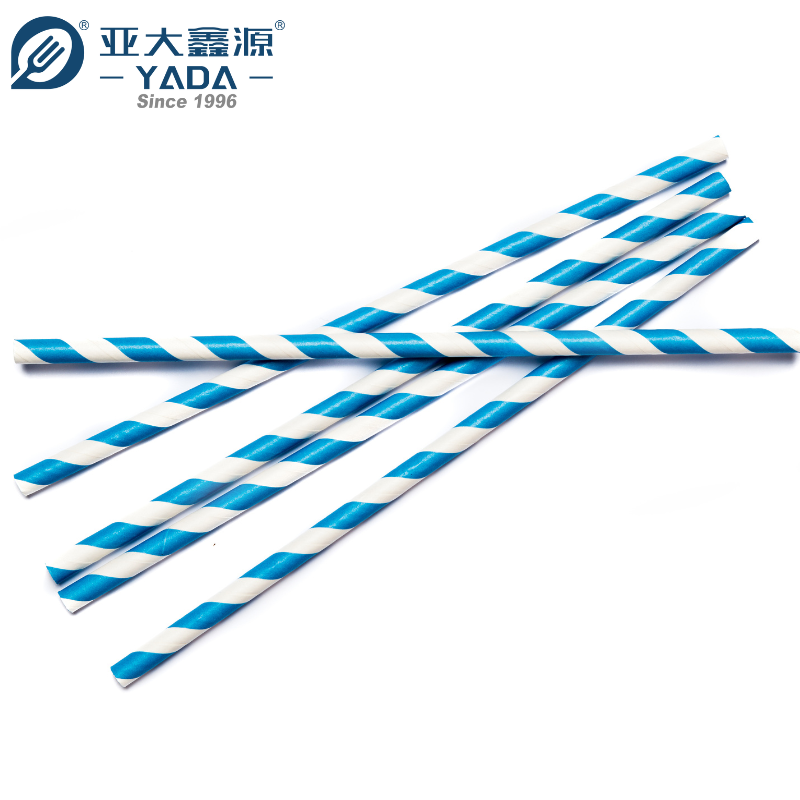散装一次性蓝白色纸吸管