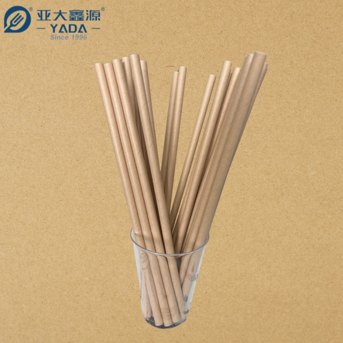 Pajitas desechables de papel kraft de 12 x 230 mm al por mayor | Pajitas biodegradables de papel kraft marrón para té con leche Boba