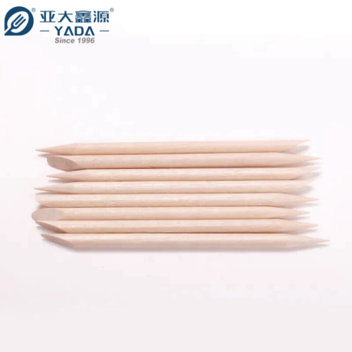 Palitos de manicure de madeira inquebráveis de 70 mm | Empurrador de cutícula descartável de madeira com cabeça dupla