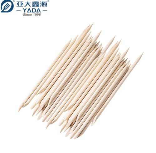 Palitos de manicura de madera de doble cabeza de 100 mm al por mayor | Empujadores de cutículas de madera desechables para manicura