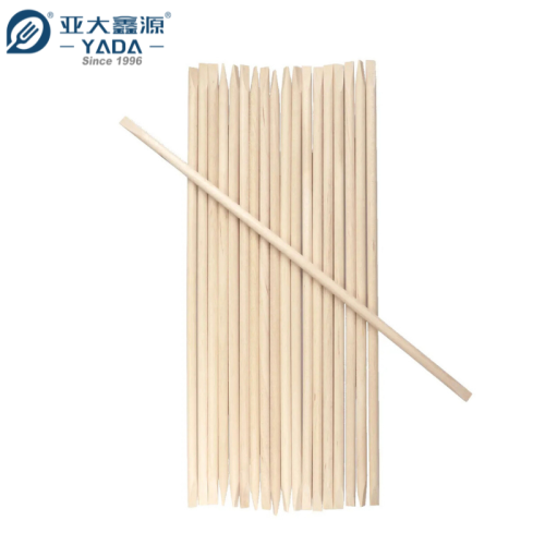 Bastão de manicure de madeira com cabeça de pá de 178 mm | Empurrador de cutícula descartável de madeira com cabeça dupla de 7''