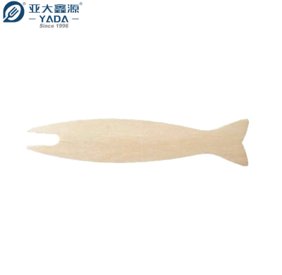 95mm Fish-shaped Wooden Chip Forks Wholesale | Birch Wood French Fry Forks | Wooden Mini Fruit Forks