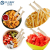 95mm Fish-shaped Wooden Chip Forks Wholesale | Birch Wood French Fry Forks | Wooden Mini Fruit Forks