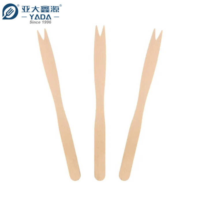 140mm Disposable Wooden Chip Forks Wholesale | Bulk Sale Eco-friendly Food Grade Wooden Fruit Forks