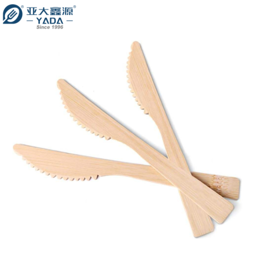 YADA 6.69" Disposable Bamboo Knives in Bulk – Eco-Friendly Bamboo Handle Cutlery for Wholesale & Custom Packaging