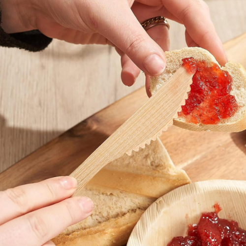 YADA 6.69" Disposable Bamboo Knives in Bulk – Eco-Friendly Bamboo Handle Cutlery for Wholesale & Custom Packaging