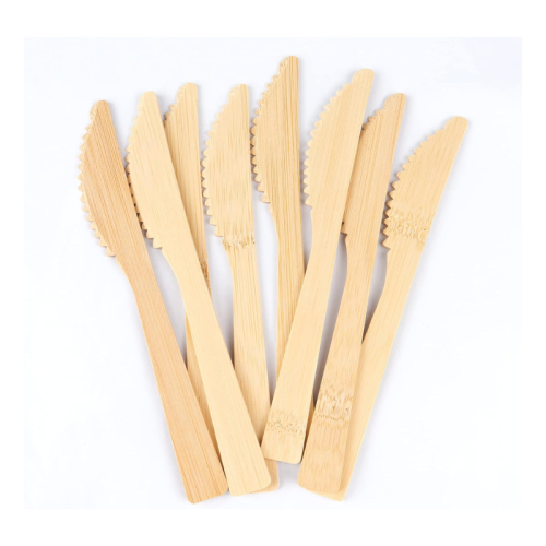 YADA 6.69" Disposable Bamboo Knives in Bulk – Eco-Friendly Bamboo Handle Cutlery for Wholesale & Custom Packaging