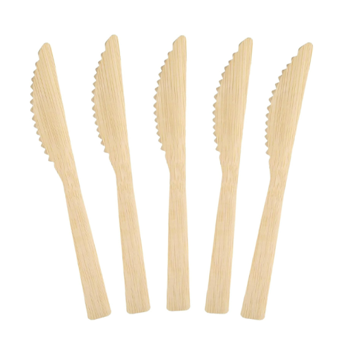 YADA Facas de bambu descartáveis de 6,69" a granel - Talheres com cabo de bambu ecológico para venda por atacado e embalagens personalizadas