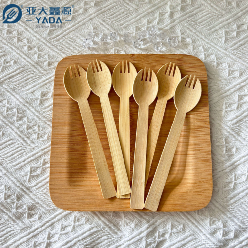YADA 6.3" Garfo-Colheres de Bambu Ecológicos em Grandes Quantidades – Utensílios Compostáveis e Personalizáveis para Catering e Venda por Atacado