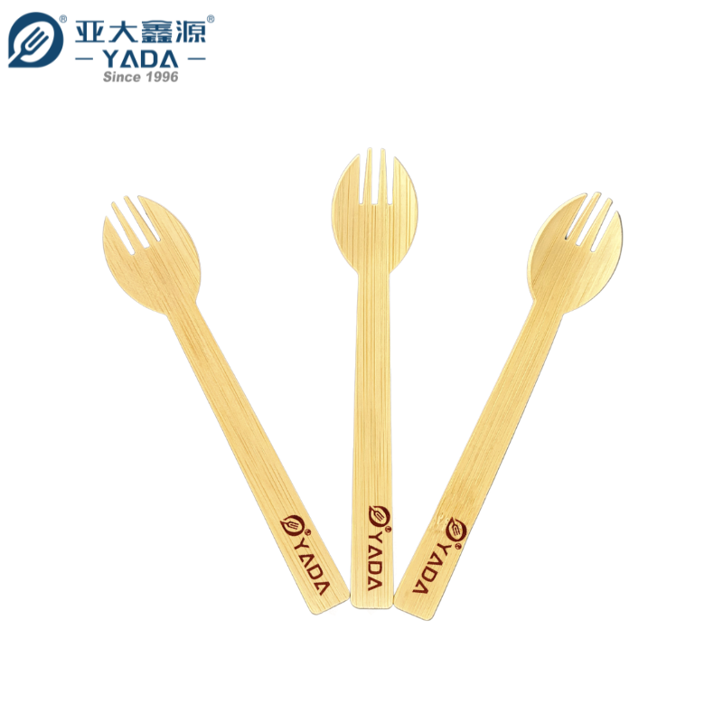 Cuchara desechable de bambú de 110 mm con logotipo