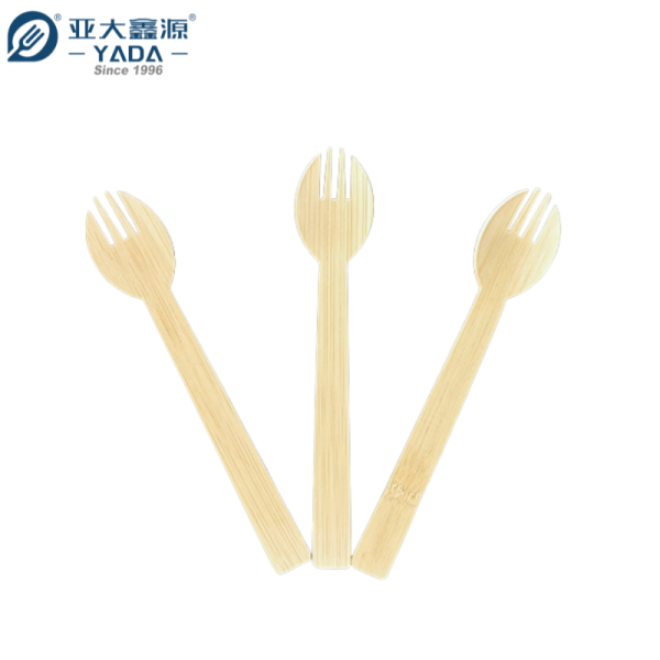 YADA 6.69"Cucharatenedores de Bambú Desechables para Catering al por Mayor – Utensilios Compostables, Ecológicos y Personalizables