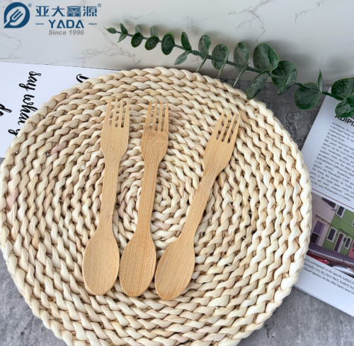 Spork de bambú biodegradable con cuchara y tenedor – utensilio ecológico 2 en 1