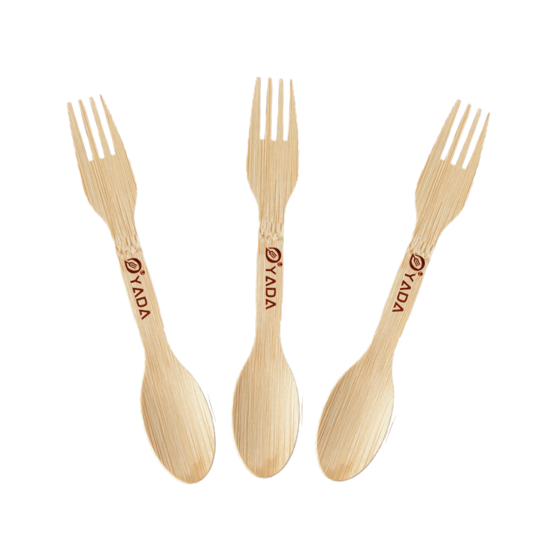 Cuchara desechable de bambú de 110 mm con logotipo