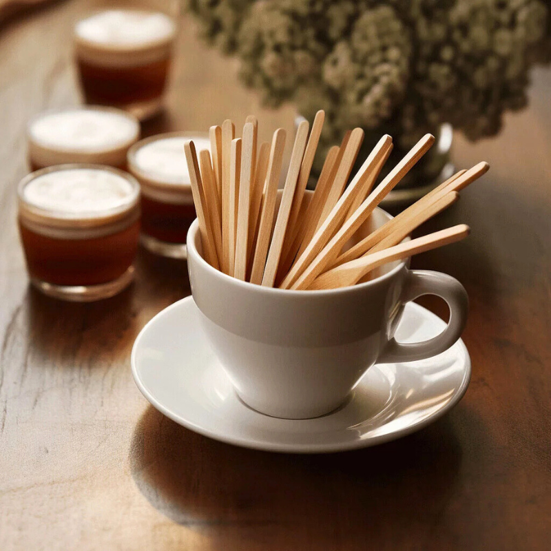 wooden coffee stirrers