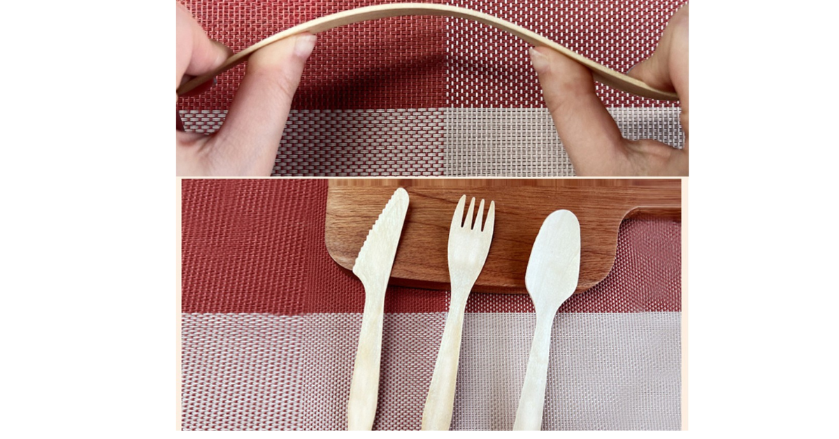 Disposable wooden cutlery