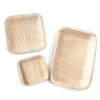 Platos naturales de hoja de palma para mesa | Platos para catering cuadrados hoja de palma | Platos cuadrados hoja de palma al por mayor