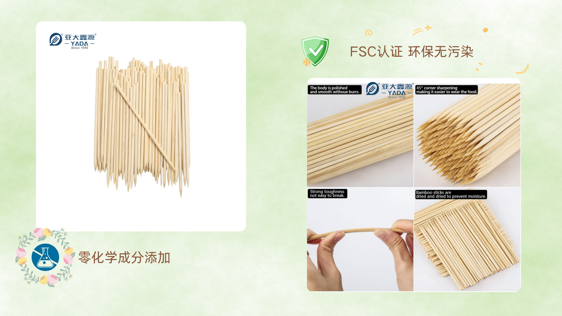 brochetas de bambú para barbacoa