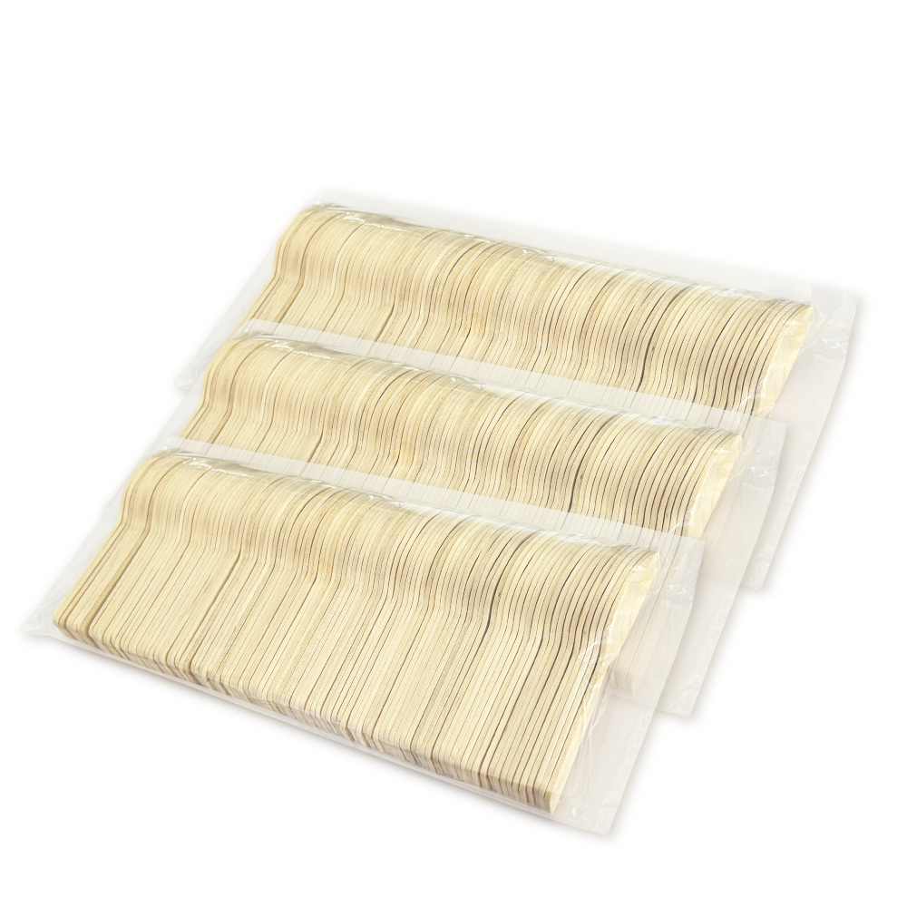 100pcs per bag packaging for 75mm mini wooden spoons