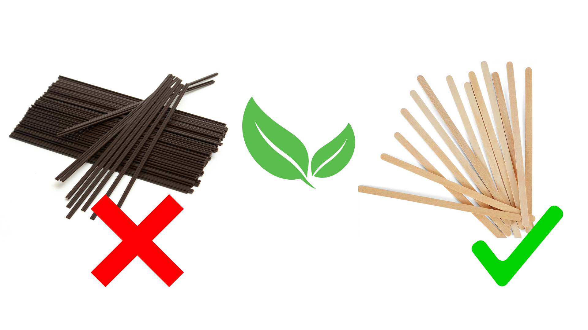 塑料搅拌棒和木制咖啡搅拌棒的对比