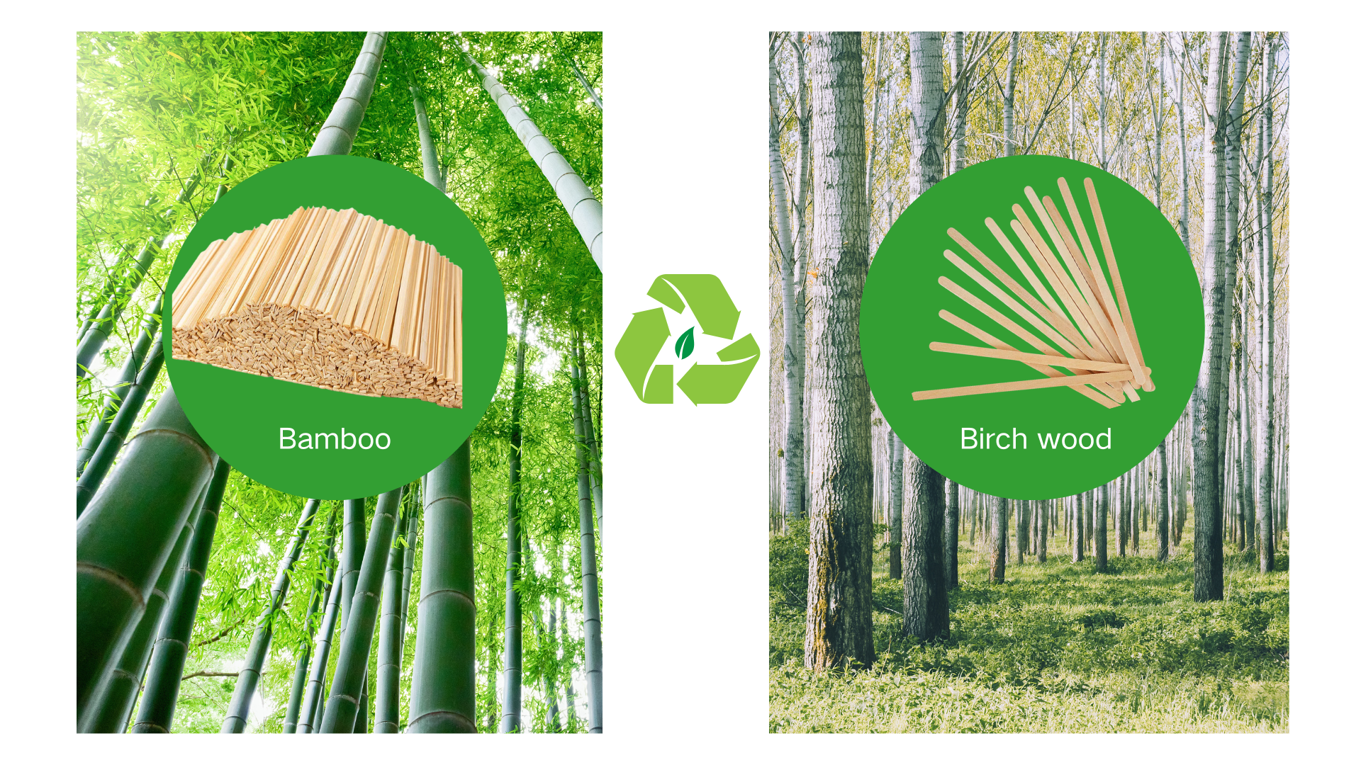 bamboo & birch wood coffee stirrers