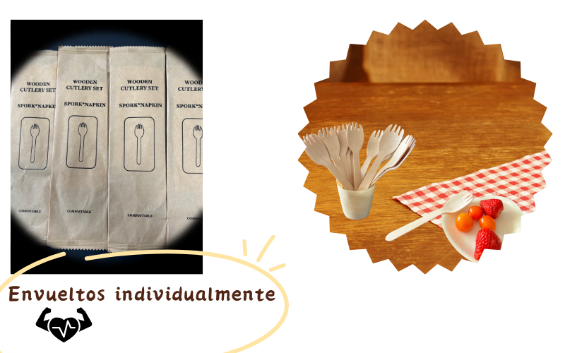 Cubiertos envueltos individualmente y situaciones de uso higiénico