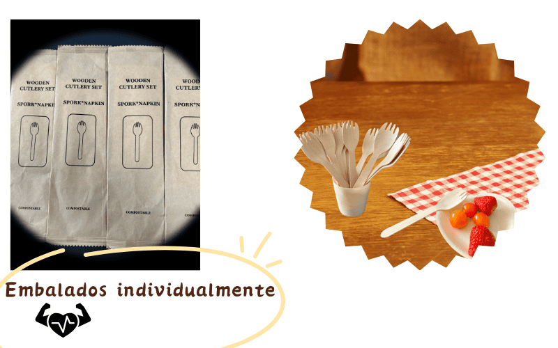 Embalagem individual e utilização de talheres de madeira