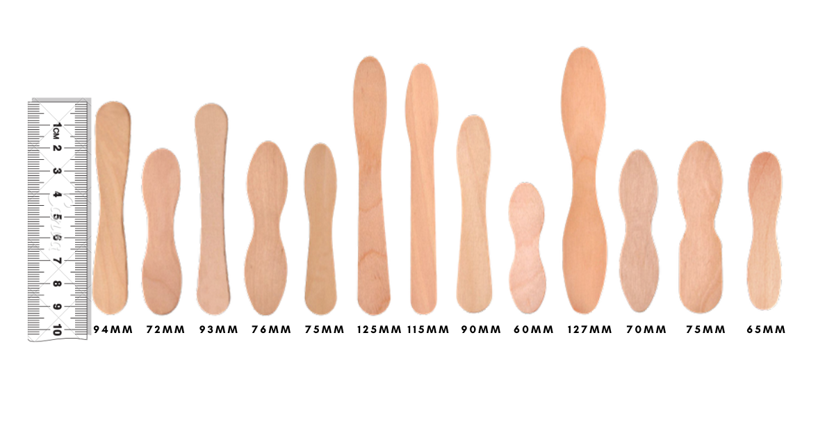 Série de colheres de gelado em madeira