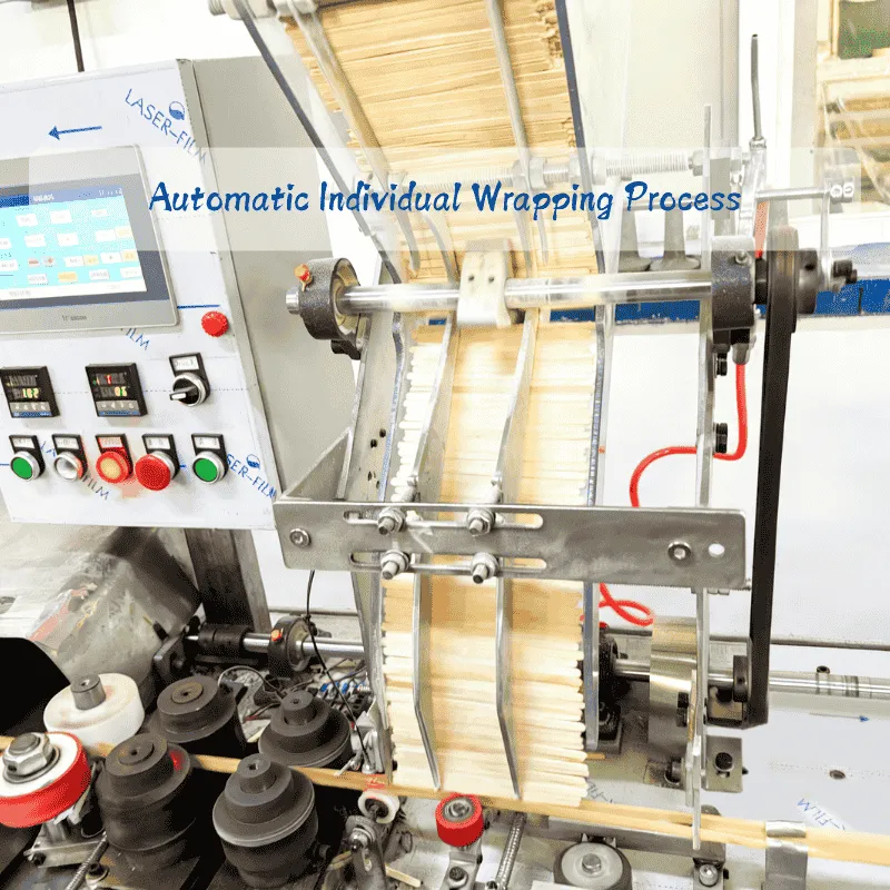 Automatic individual wrapping machine running custom stirrer orders